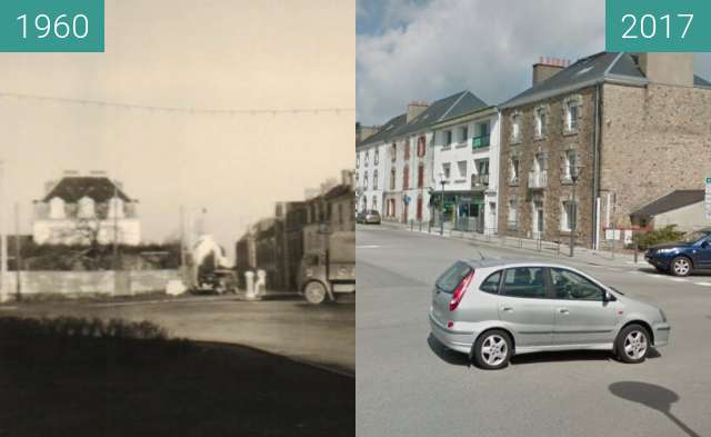 Image avant-après de Carrefour du ballon Auray entre 1960 et 2017