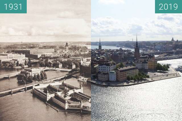 Vorher-Nachher-Bild von Stockholm, Sweden, 1931 by Kurt Hielscher zwischen 1931 und 19.08.2019