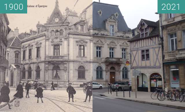 Before-and-after picture of Rue Chabot-Charny between 1900 and 11/2021