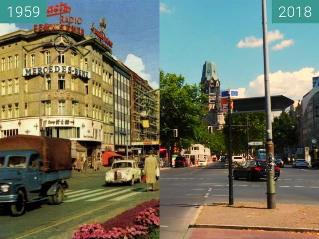 Vorher-Nachher-Bild von Kaiser Wilhelm Memorial Church zwischen 1959 und 2018