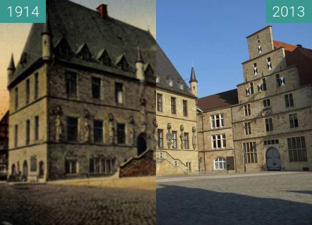 Vorher-Nachher-Bild von Das Osnabrücker Rathaus zwischen 1914 und 23.07.2013