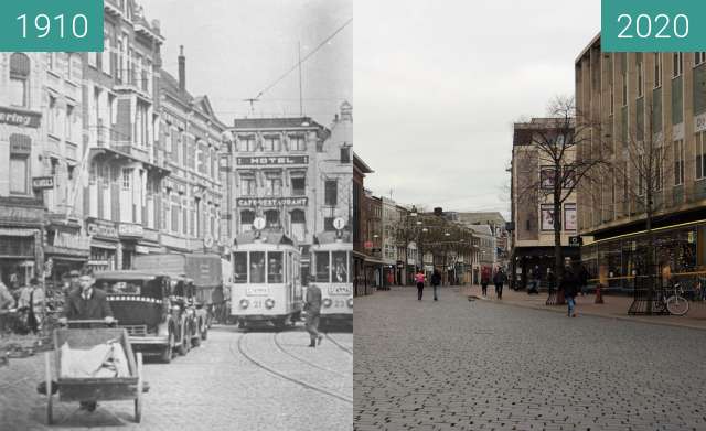 Vorher-Nachher-Bild von Grote markt Nijmegen 1935 zwischen 1935 und 29.12.2020