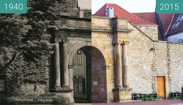 Before-and-after picture of Heger Tor Osnabrück between 1940 and 2015-Dec-04