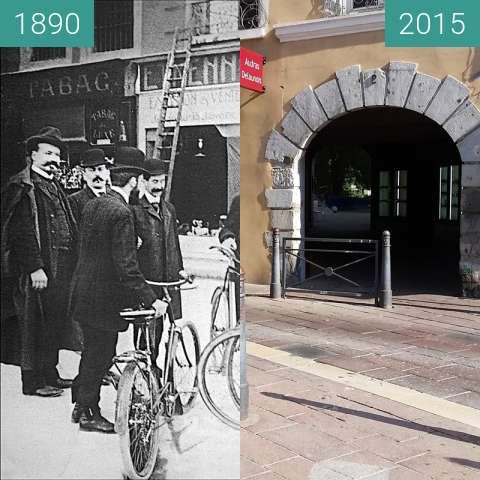Before-and-after picture of Grenoble | Rue Montorge (1890) between 1890 and 2015