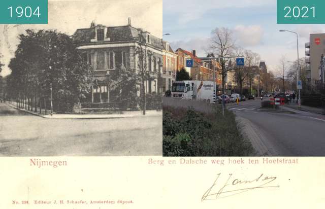 Before-and-after picture of Berg en Dalseweg 1904 between 1904 and 2021-Jan-22