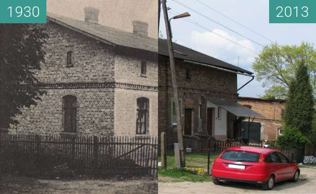 Before-and-after picture of Old inspectorate in Lutomek between 1930 and 2013
