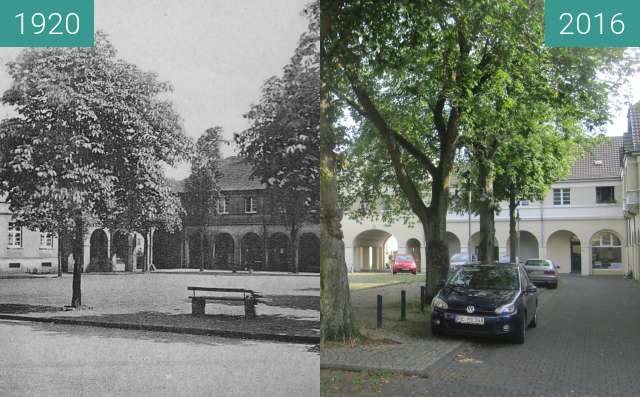 Image avant-après de Brunnenplatz (Miner's settlement Fürst Leopold) entre 1920 et 27/08/2016