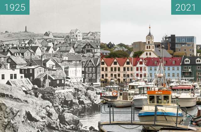 Before-and-after picture of Faroes1 between 1925 and 2021