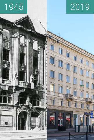 Vorher-Nachher-Bild von Plac Wolności nr 9, 10 zwischen 1945 und 16.02.2019