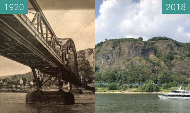 Vorher-Nachher-Bild von Ludendorff-Brücke zwischen 1920 und 12.07.2018