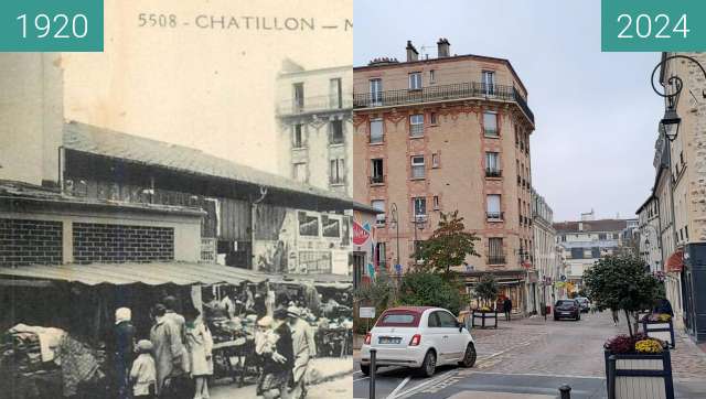 Image avant-après de Chatillon - rue de la mairie - Cinéma entre 1920 et 08/11/2024