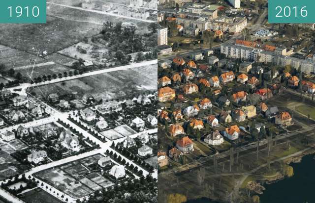 Vorher-Nachher-Bild von Sołacz, Poznań zwischen 1910 und 2016