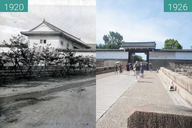 Before-and-after picture of Former Japanese Imperial Army 4th Division(Gate) between 1920 and 1926-Jul-14