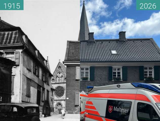 Vorher-Nachher-Bild von Mettmann Mittelstrasse zwischen 1915 und 05.09.2026