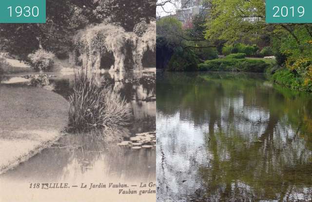 Vorher-Nachher-Bild von Vauban-Garten zwischen 1930 und 06.04.2019
