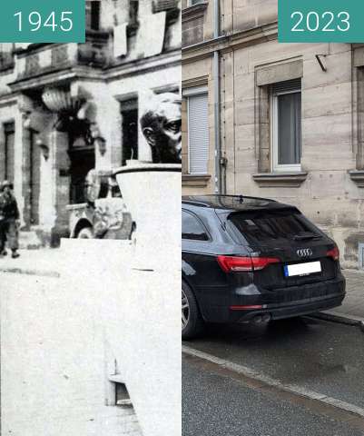 Vorher-Nachher-Bild von Fürth zwischen 04.1945 und 2023
