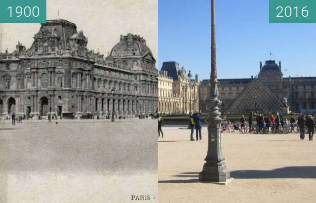 Image avant-après de Louvre (Cour du Carousel) entre 1900 et 16/02/2016