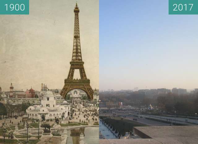 Image avant-après de Tour Eiffel entre 1900 et 26/01/2017