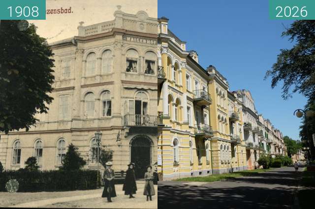 Vorher-Nachher-Bild von Franzensbad - Kaiserhof 2 zwischen 1908 und 23.05.2026