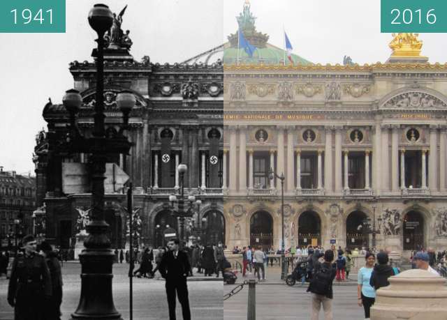 Image avant-après de Opéra Garnier (Occupation of Paris) entre 1941 et 25/09/2016