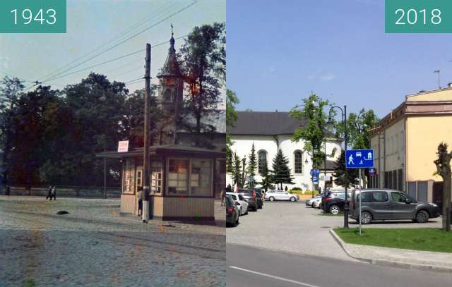 Image avant-après de Tuszyn (Tuschin) St. Vitalis Church entre 1943 et 29/04/2018
