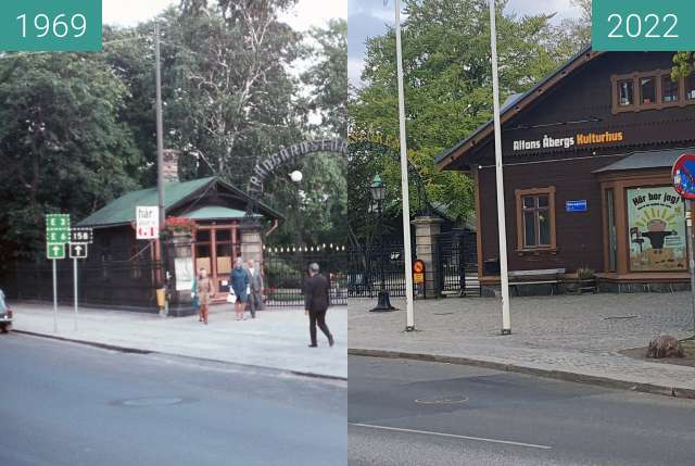 Before-and-after picture of Entrance to Trädgårdsföreningen between 1969 and 2022-May-05
