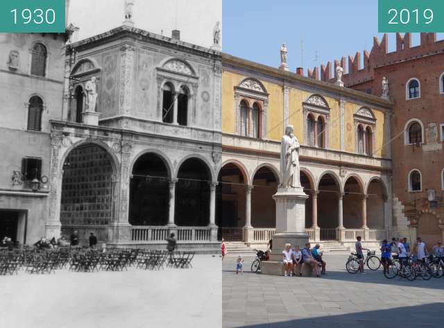 Image avant-après de Piazza dei Signori entre 1930 et 26/06/2019