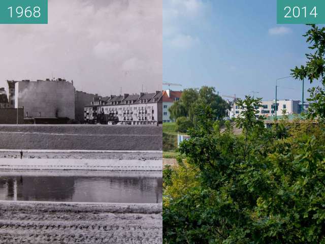 Before-and-after picture of Chwaliszewo between 1968-Aug-06 and 2014-Aug-06