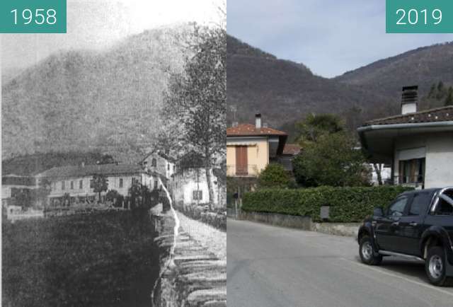 Image avant-après de Dumenza: Strada per Trezzino entre 1958 et 04.2019