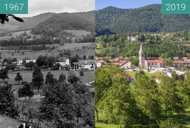Before-and-after picture of Le Village - Vue générale depuis le Bourdis between 1967 and 2019-Jun-13
