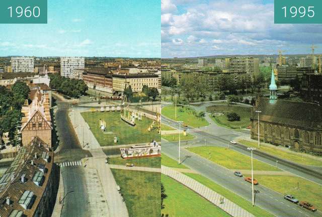 Image avant-après de Szczecin entre 1968 et 1991