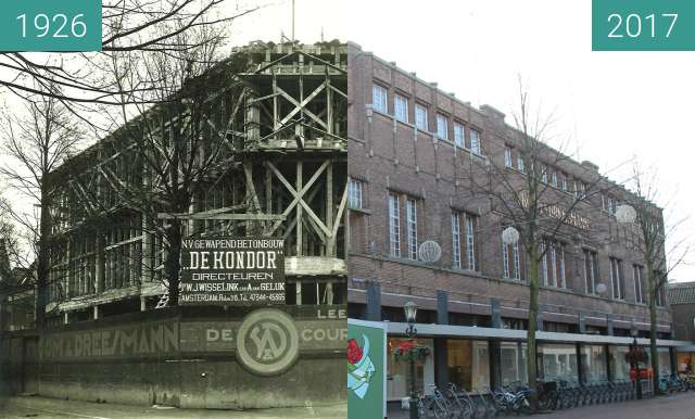 Vorher-Nachher-Bild von V&D Alkmaar being build zwischen 1926 und 21.02.2017