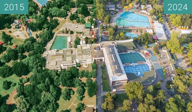 Image avant-après de Harkány entre 2015 et 17/07/2024