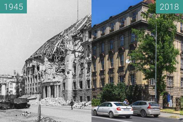Image avant-après de Aleja Niepodległości entre 1945 et 2018