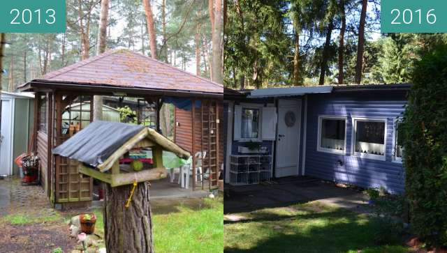 Before-and-after picture of Hütte between 2013-Apr-27 and 2016-Aug-17
