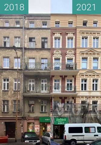 Before-and-after picture of Rebuilding of a Palace in Wroclaw between 2018 and 2021