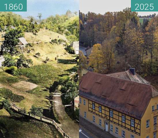Vorher-Nachher-Bild von "Zur Eule" Grundstraße Dresden zwischen 1860 und 31.10.2025