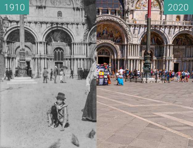 Image avant-après de Venedig, Markus auf dem Markusplatz entre 1910 et 17/07/2020