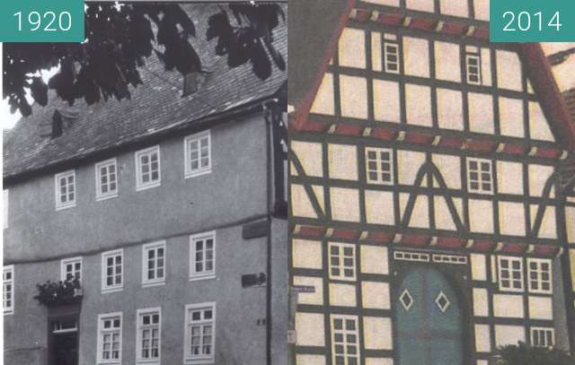 Image avant-après de "Haus Buuck" in Rüthen entre 1920 et 2014