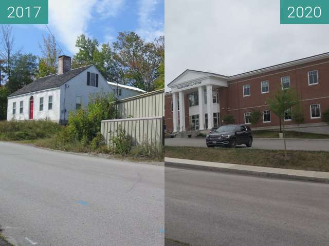 Before-and-after picture of Corner of Market and Church Street - Belfast, ME between 2017-Sep-30 and 2020-Jul-17