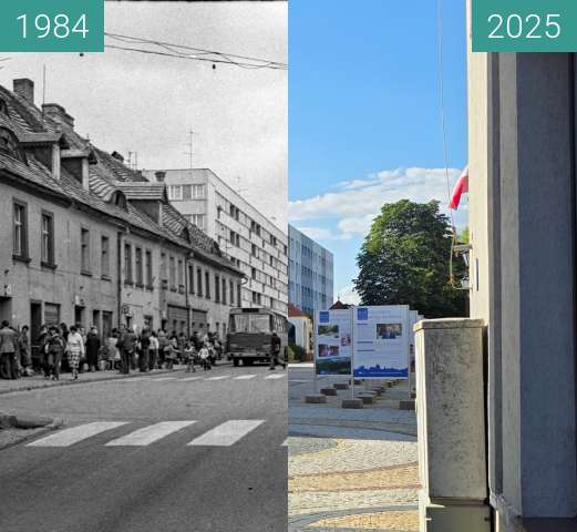 Before-and-after picture of Polkowice between 1984 and 2025