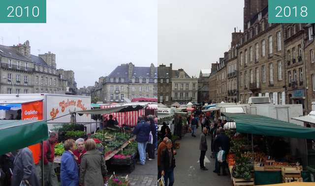 Before-and-after picture of Jour de marché à Dinan between 2010-May-20 and 2018-May-24