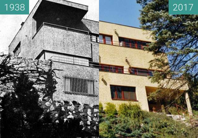 Before-and-after picture of Barrandovská 22 between 1938 and 2017