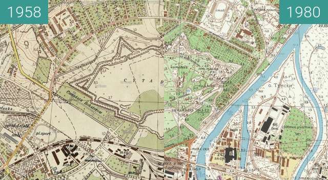 Vorher-Nachher-Bild von Cytadela 1958-1980 zwischen 1958 und 1980