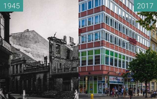 Vorher-Nachher-Bild von Ulica 27 Grudnia/Kantaka zwischen 1945 und 15.06.2017