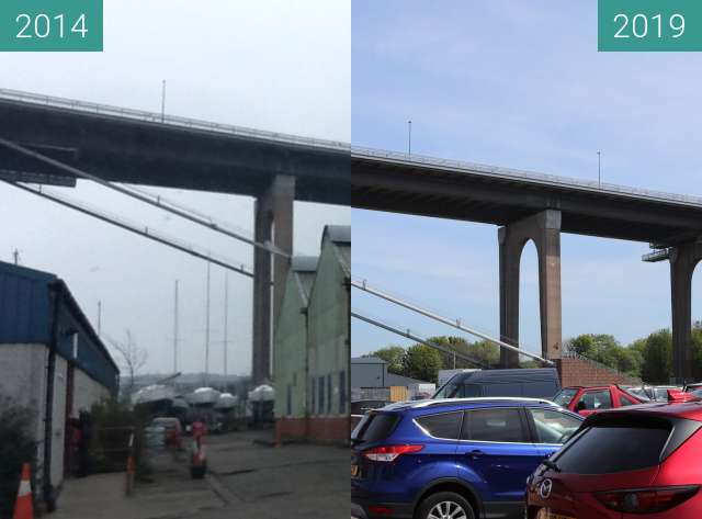 Vorher-Nachher-Bild von WW2-era warehouse at Port Edgar, South Queensferry zwischen 03.04.2014 und 14.05.2019