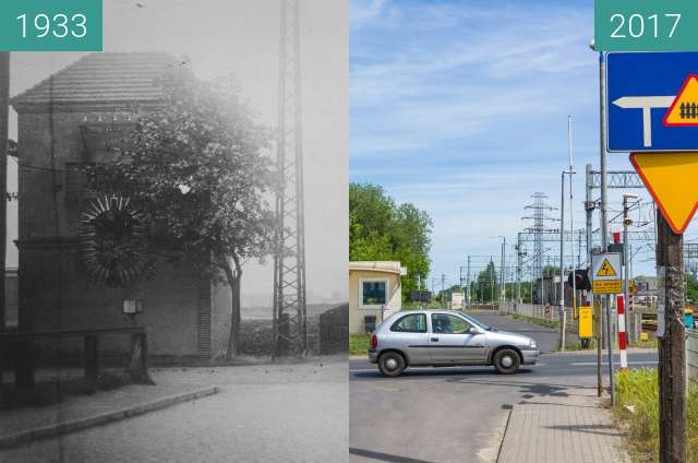 Before-and-after picture of Ulica Krańcowa between 1933 and 2017-Jun-03