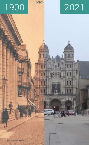 Vorher-Nachher-Bild von Église St. Michel / Place du Théâtre zwischen 1900 und 11.2021