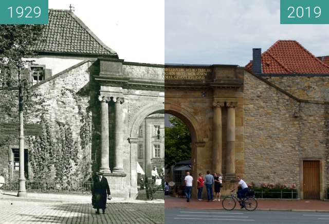 Before-and-after picture of Heger Tor between 1929 and 2019-May-28
