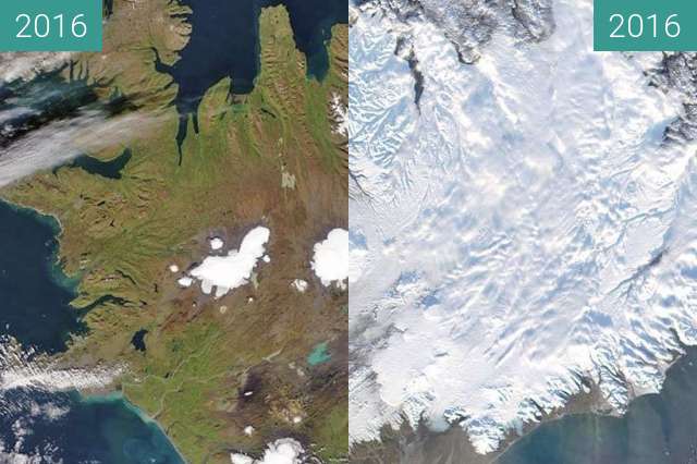 Before-and-after picture of IJSLAND between 2016 and 2016